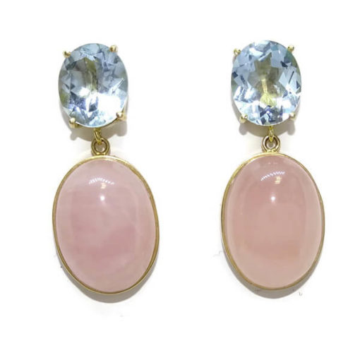Pendientes cuarzo y oro