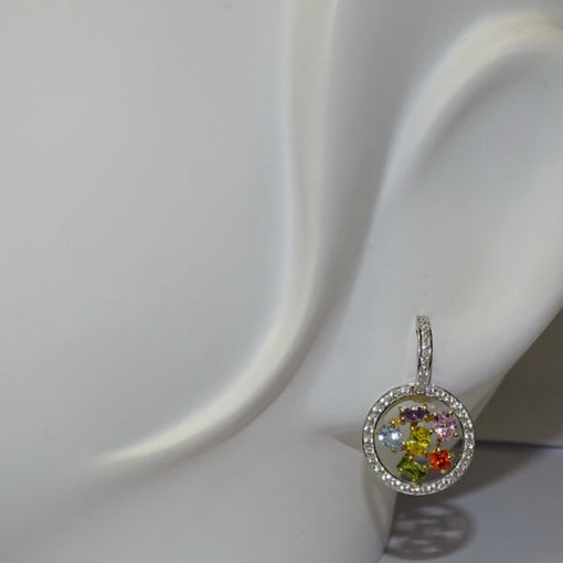 Pendientes oro y circonitas de color - Imagen 2