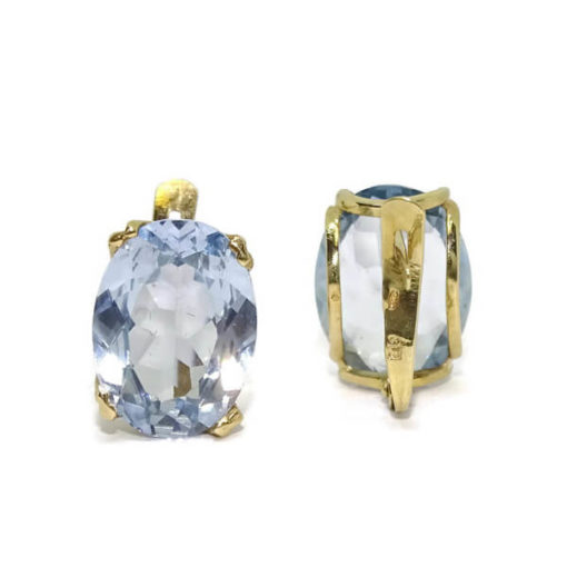 Pendientes clásicos de oro y circonita de color - Imagen 4