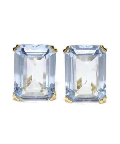 Pendientes de oro y circonita azul
