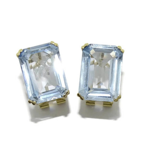 Pendientes de oro y circonita azul - Imagen 5