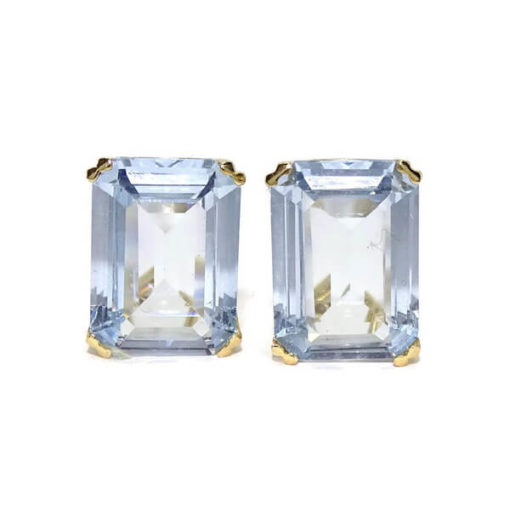 Pendientes de oro y circonita azul