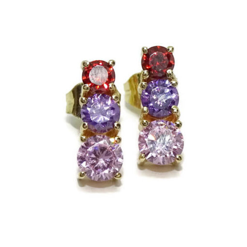 Pendientes multicolor y oro - Imagen 3
