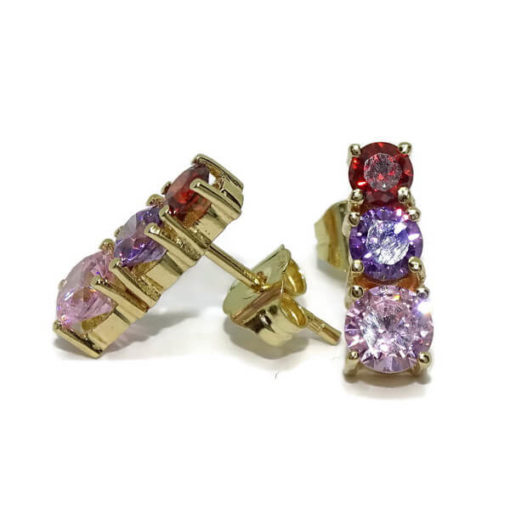 Pendientes multicolor y oro - Imagen 4