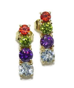 Pendientes largos color y oro