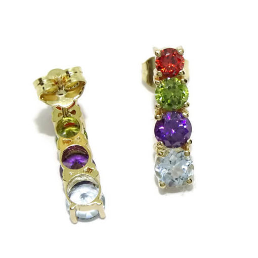 Pendientes largos color y oro - Imagen 6