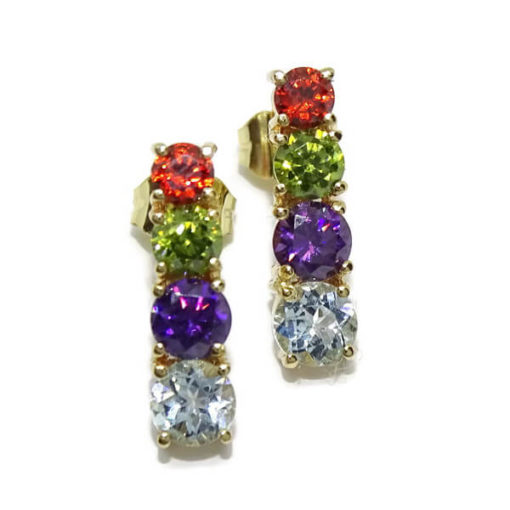 Pendientes largos color y oro