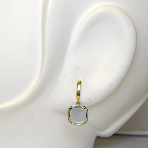 Pendientes largos y cuadrados oro - Imagen 2
