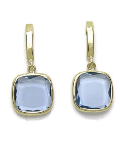 Pendientes largos y cuadrados oro
