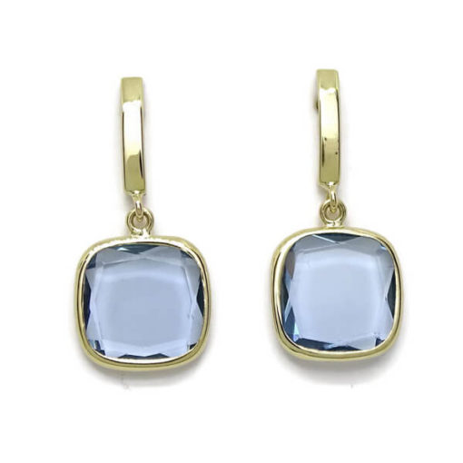 Pendientes largos y cuadrados oro