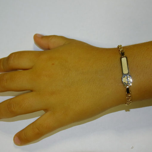 Pulsera bebe bicolor placa y oso - Imagen 2