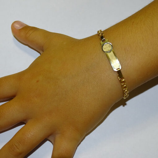 Pulsera bebe bicolor placa y reloj - Imagen 2