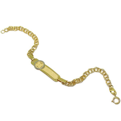 Pulsera bebe bicolor placa y reloj - Imagen 3