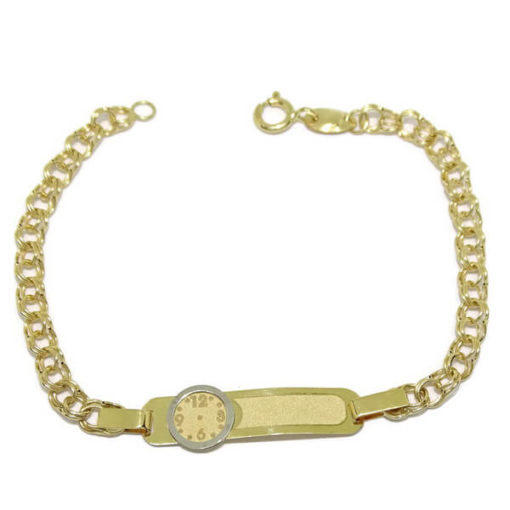 Pulsera bebe bicolor placa y reloj