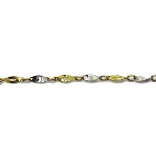 Pulsera fina bicolor oro 18k para mujer y niña. - Imagen 5