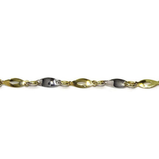 Pulsera fina bicolor oro 18k para mujer y niña. - Imagen 6