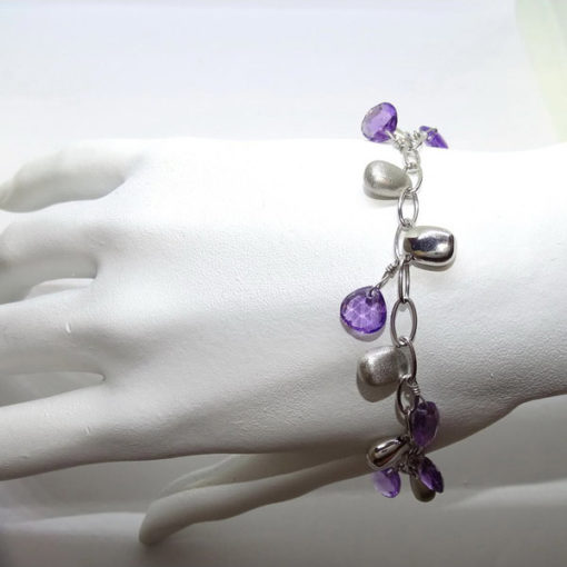 Pulsera amatista fina  y oro - Imagen 5