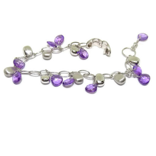 Pulsera amatista fina  y oro - Imagen 3