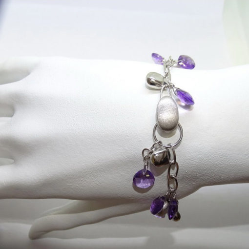 Pulsera amatista fina  y oro - Imagen 2