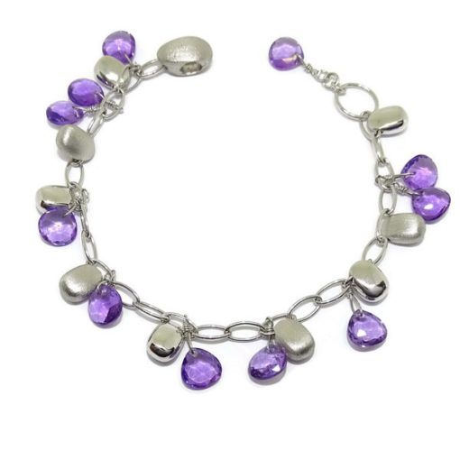 Pulsera amatista fina  y oro