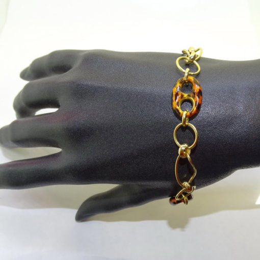 Pulsera calabrote oro y leopardo - Imagen 2