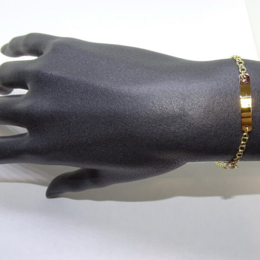 Pulsera placa niña y perlas - Imagen 2