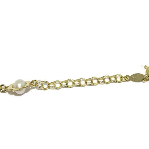 Pulsera placa niña y perlas - Imagen 6