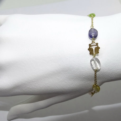 Pulsera mariquita y piedra de color niña - Imagen 2