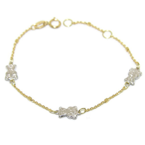 Pulsera para bebe con osos bicolor