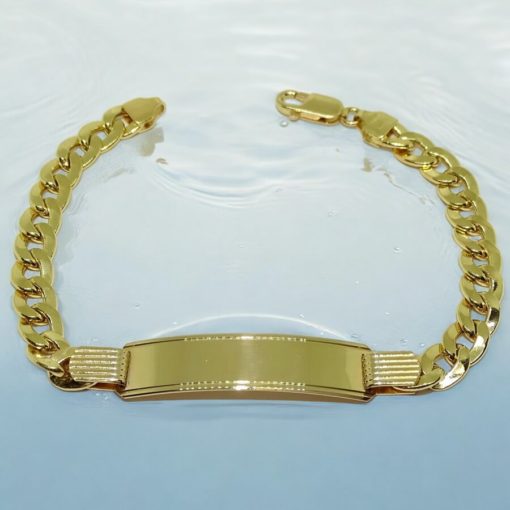 Pulsera de oro con placa para hombre