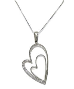 colgante corazón grande con cadena
