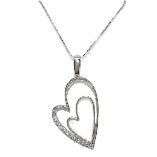 colgante corazón grande con cadena