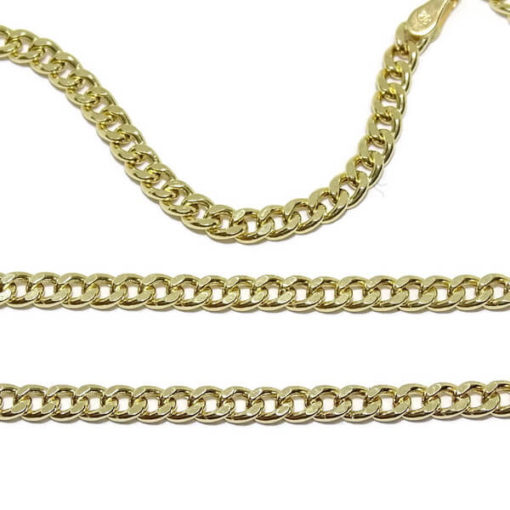 cadena de oro amarillo de 18k modelo barbada de 60cm de larga y 3mm de ancha - Imagen 3