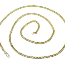 cadena de oro amarillo de 18k modelo barbada de 60cm de larga y 3mm de ancha