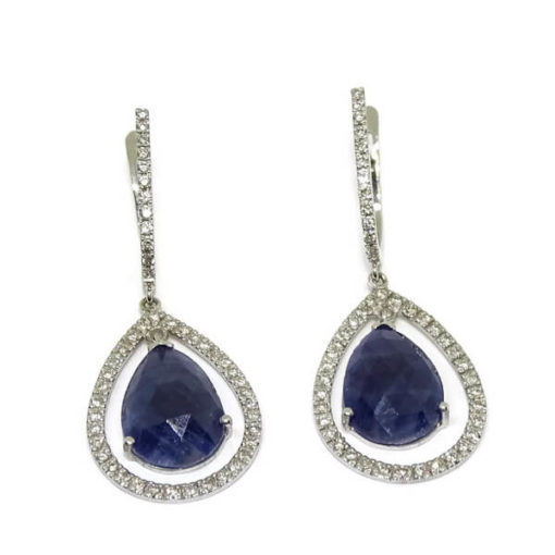 Pendientes zafiros y diamantes - Imagen 3