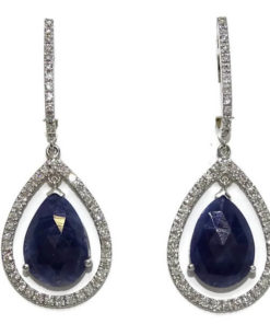 Pendientes zafiros y diamantes