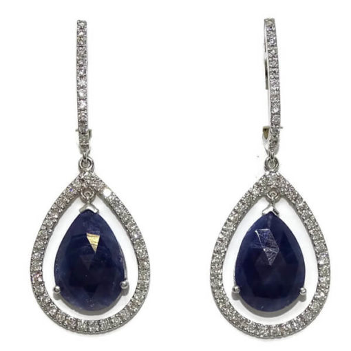 Pendientes zafiros y diamantes