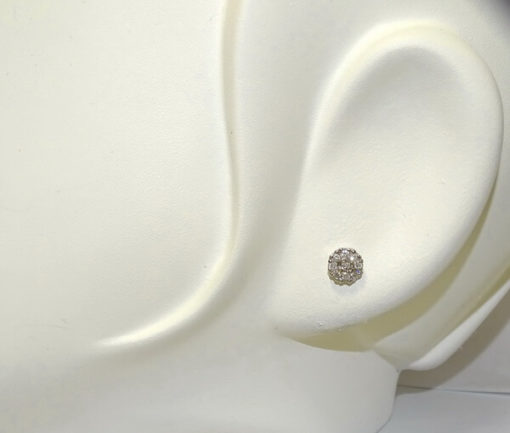 Pendientes flor diamantes 0,36cts - Imagen 2