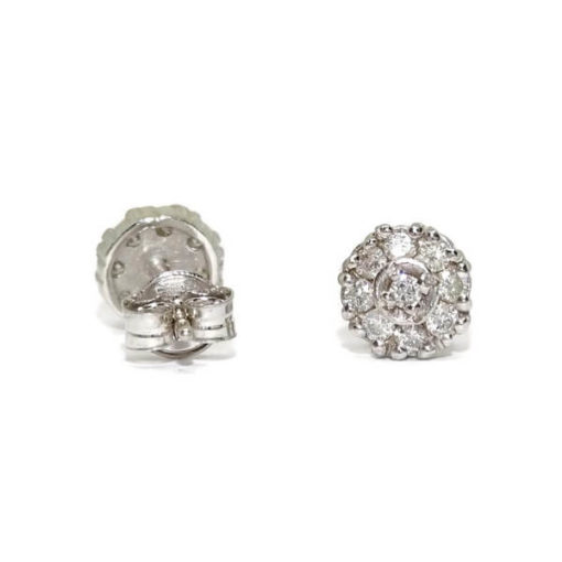 Pendientes flor diamantes 0,36cts - Imagen 3