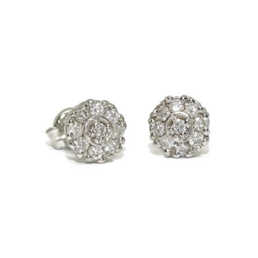 Pendientes flor diamantes 0,36cts