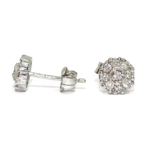 Pendientes flor diamantes 0,36cts - Imagen 4