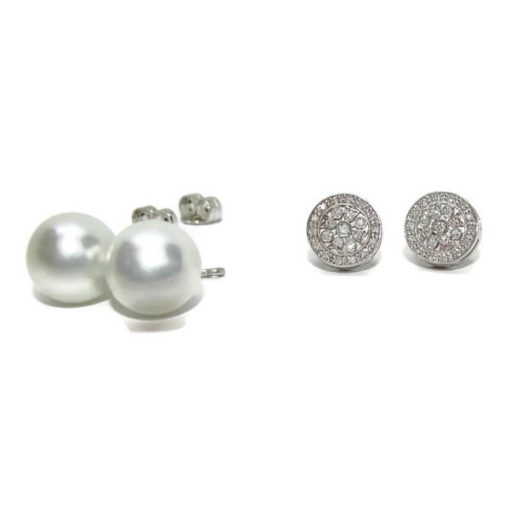 Pendientes diamantes y perlas australianas - Imagen 4