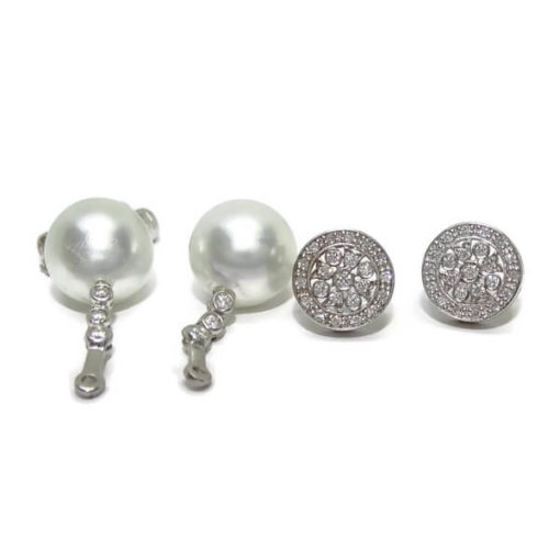 Pendientes diamantes y perlas australianas - Imagen 5