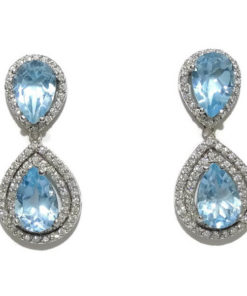 Pendientes topacios y diamantes