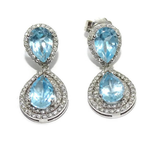 Pendientes topacios y diamantes - Imagen 4