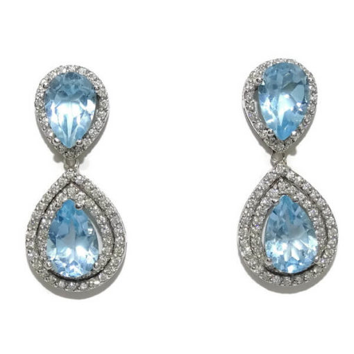 Pendientes topacios y diamantes
