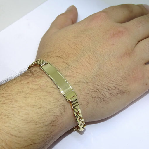 Pulsera de oro con placa para hombre - Imagen 2
