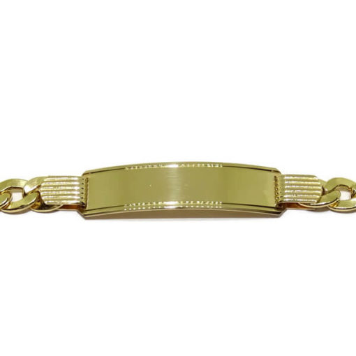 Pulsera de oro con placa para hombre - Imagen 3