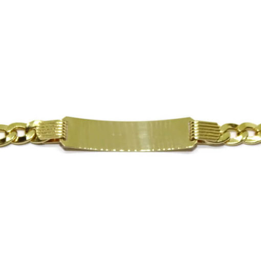 Pulsera de oro con placa para hombre - Imagen 6