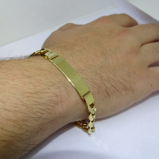 Pulsera oro grande con placa 1.00 cm de ancha. - Imagen 2